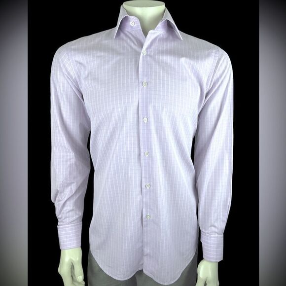 Dunhill London L/S Casual Button Down with French Cuffs Slim Fit Size L (15.5) - Picture 1 of 6